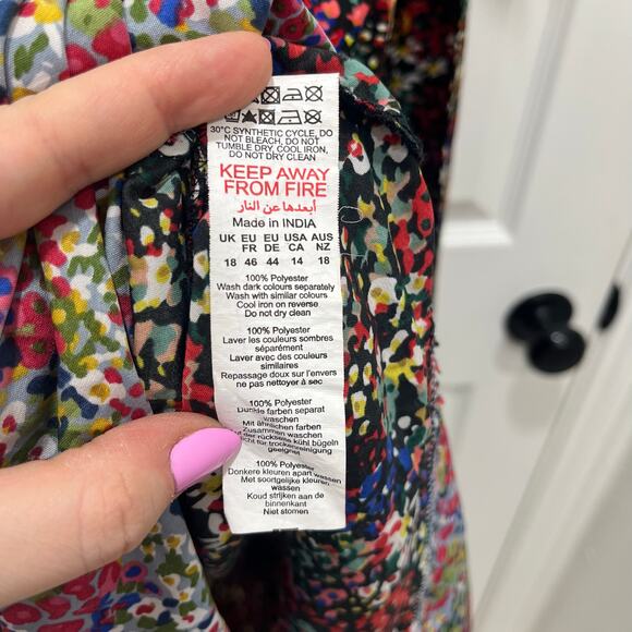 Boohoo | Mixed Floral Paneled Midi Dress Size 14 Wedding Guest Patchwork Ditsy - Picture 5 of 14